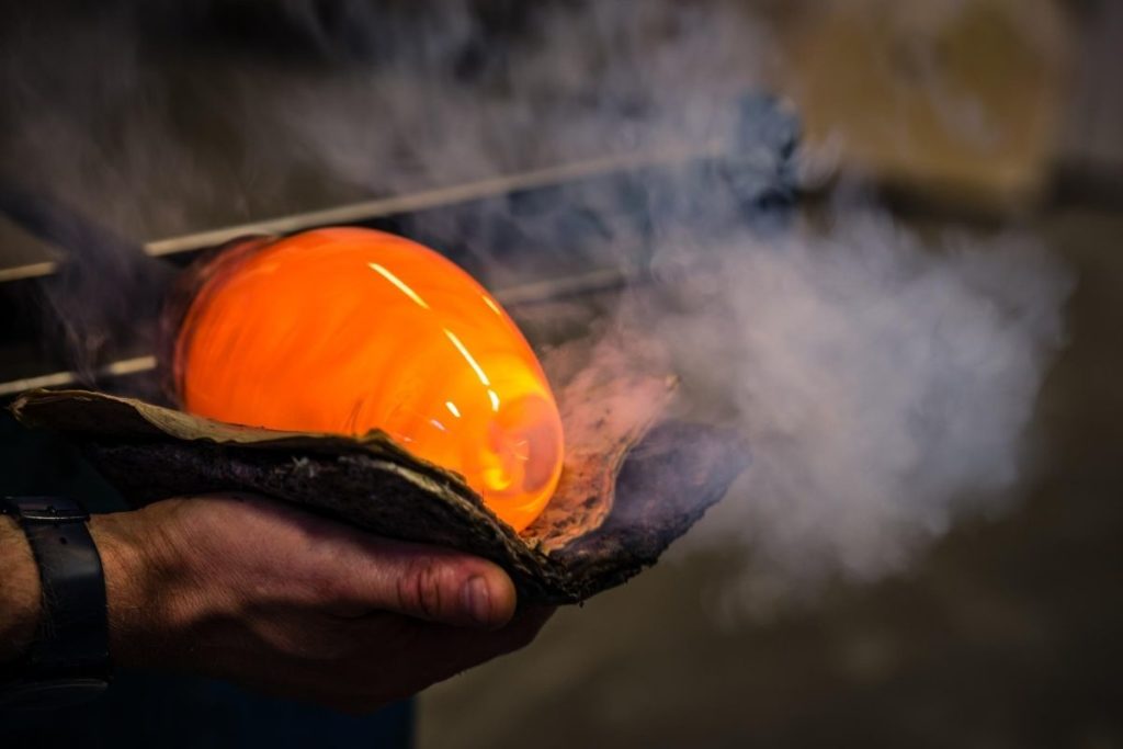 Glassblowing is hot and requires physical effort