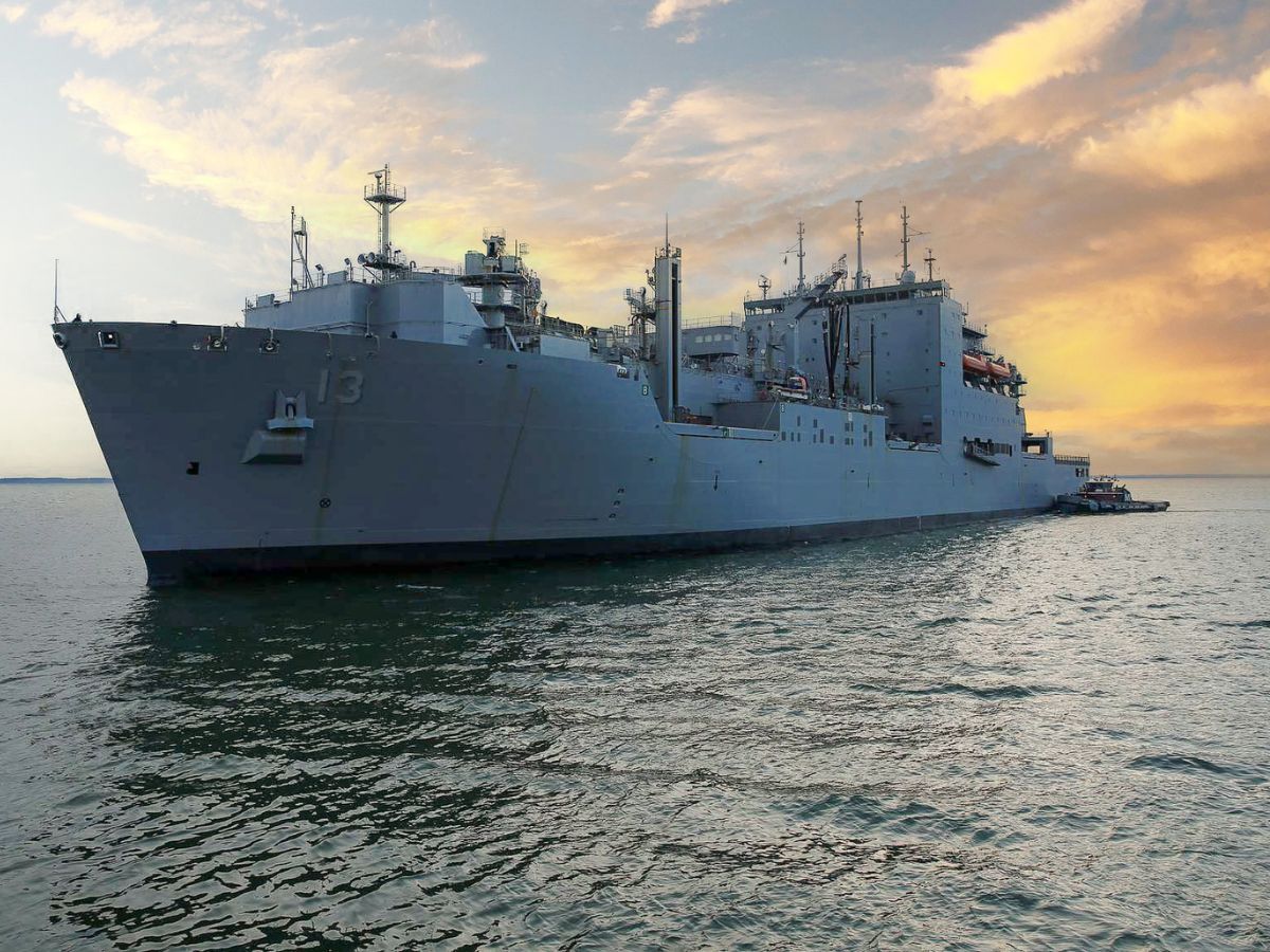 The Lewis and Clark class dry cargo and ammunition ship USNS Medgar Evers